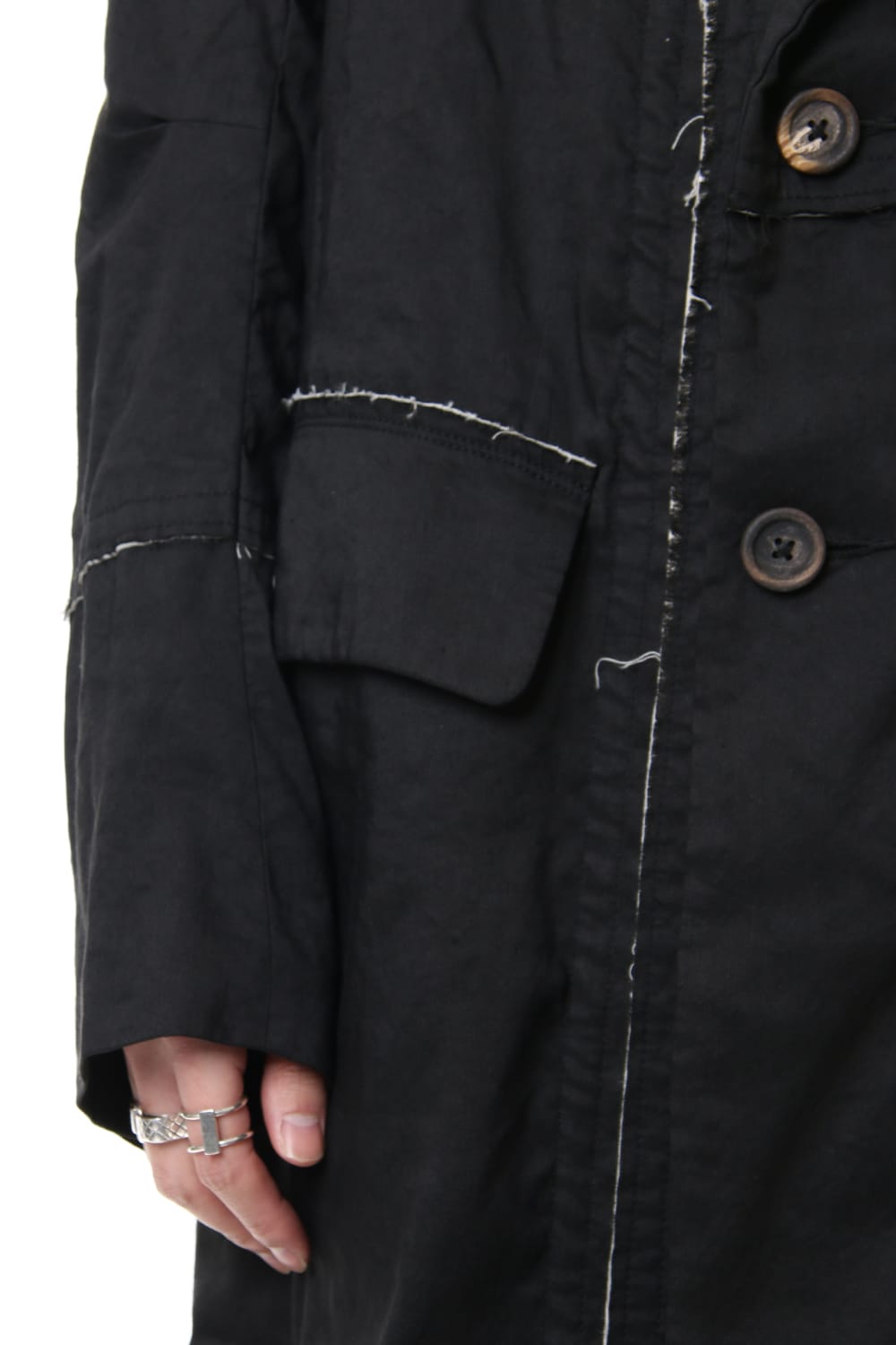 Fray processing Notched collar Coat 0M191 1103