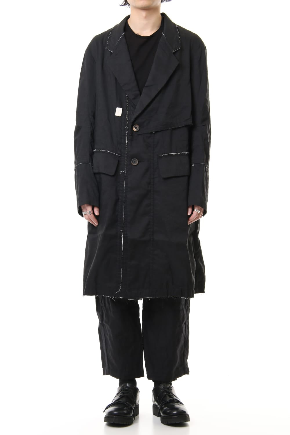 Fray processing Notched collar Coat 0M191 1103