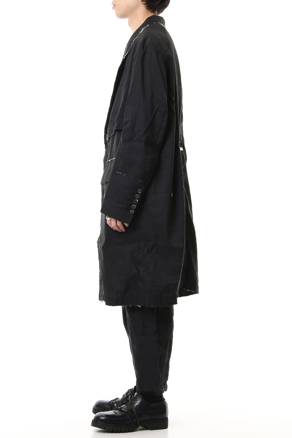 Fray processing Notched collar Coat 0M191 1103