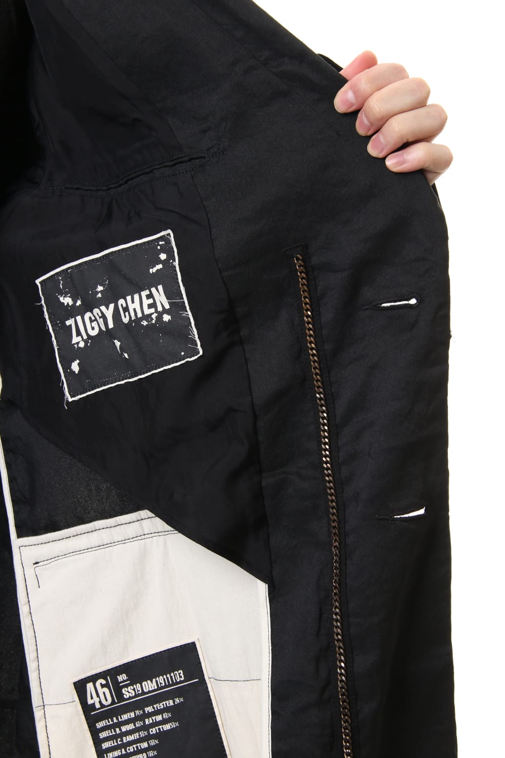 Fray processing Notched collar Coat 0M191 1103