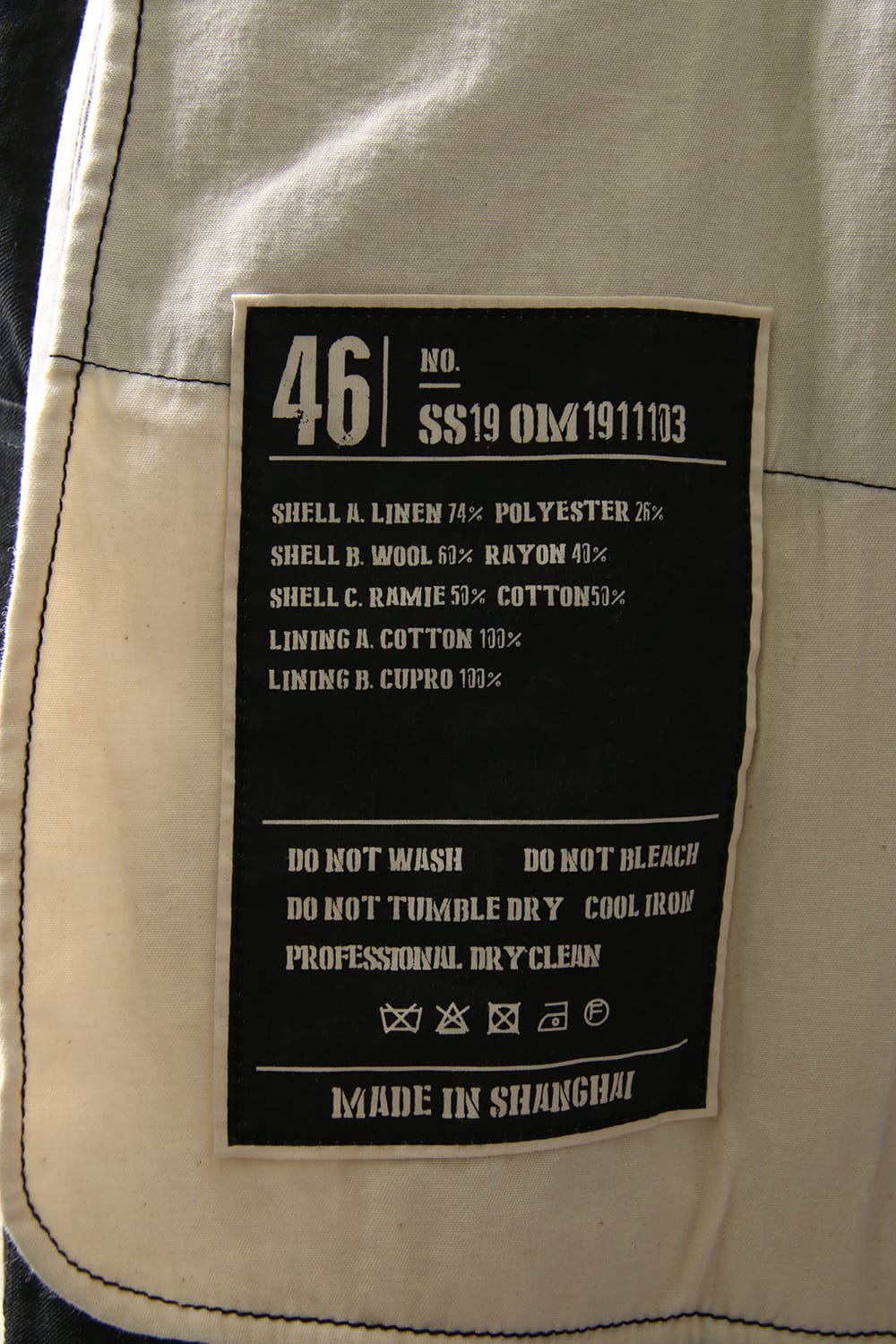 Fray processing Notched collar Coat 0M191 1103