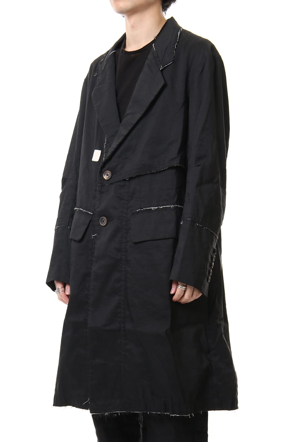 Fray processing Notched collar Coat 0M191 1103