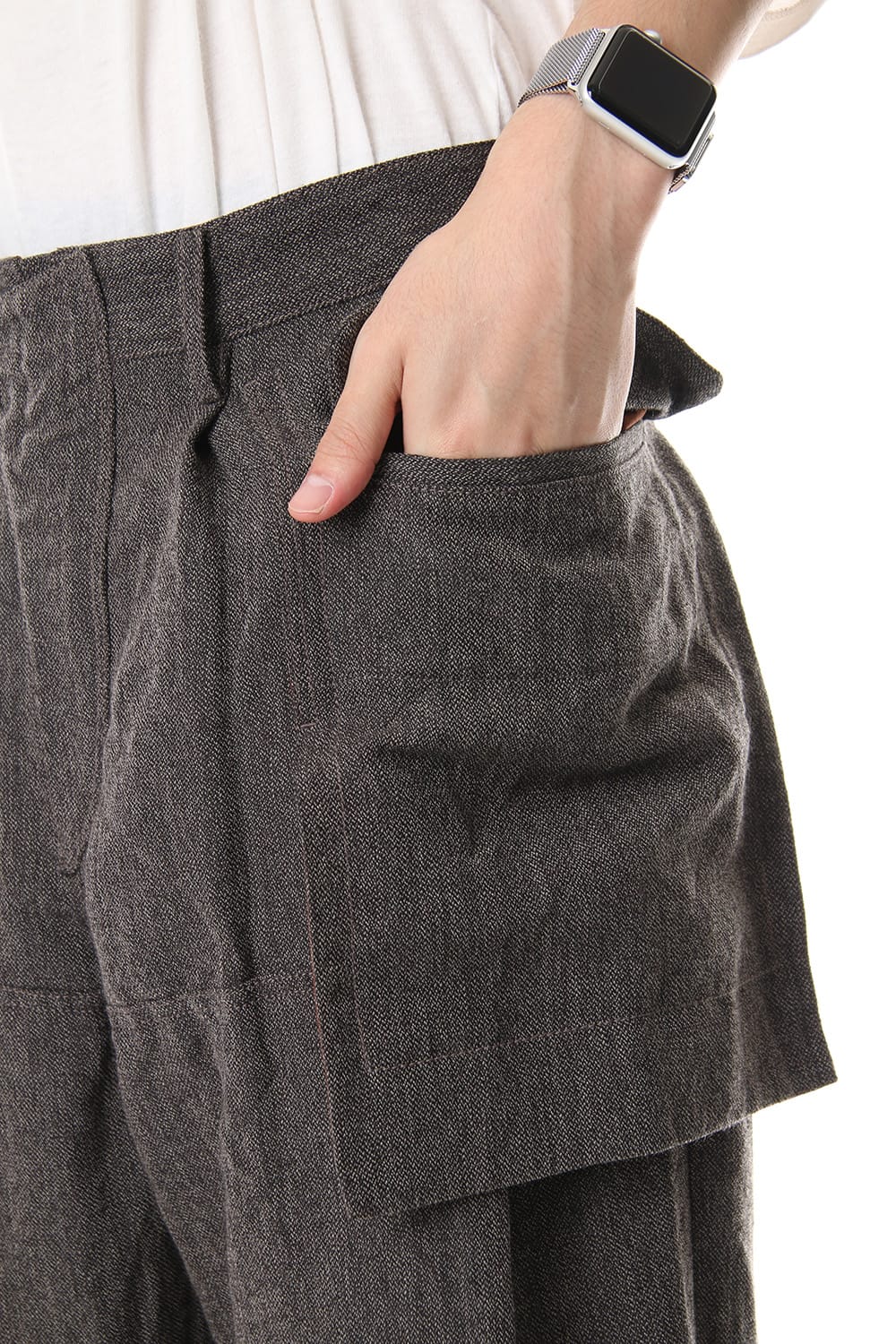 Big Pocket Cropped Pants Gray