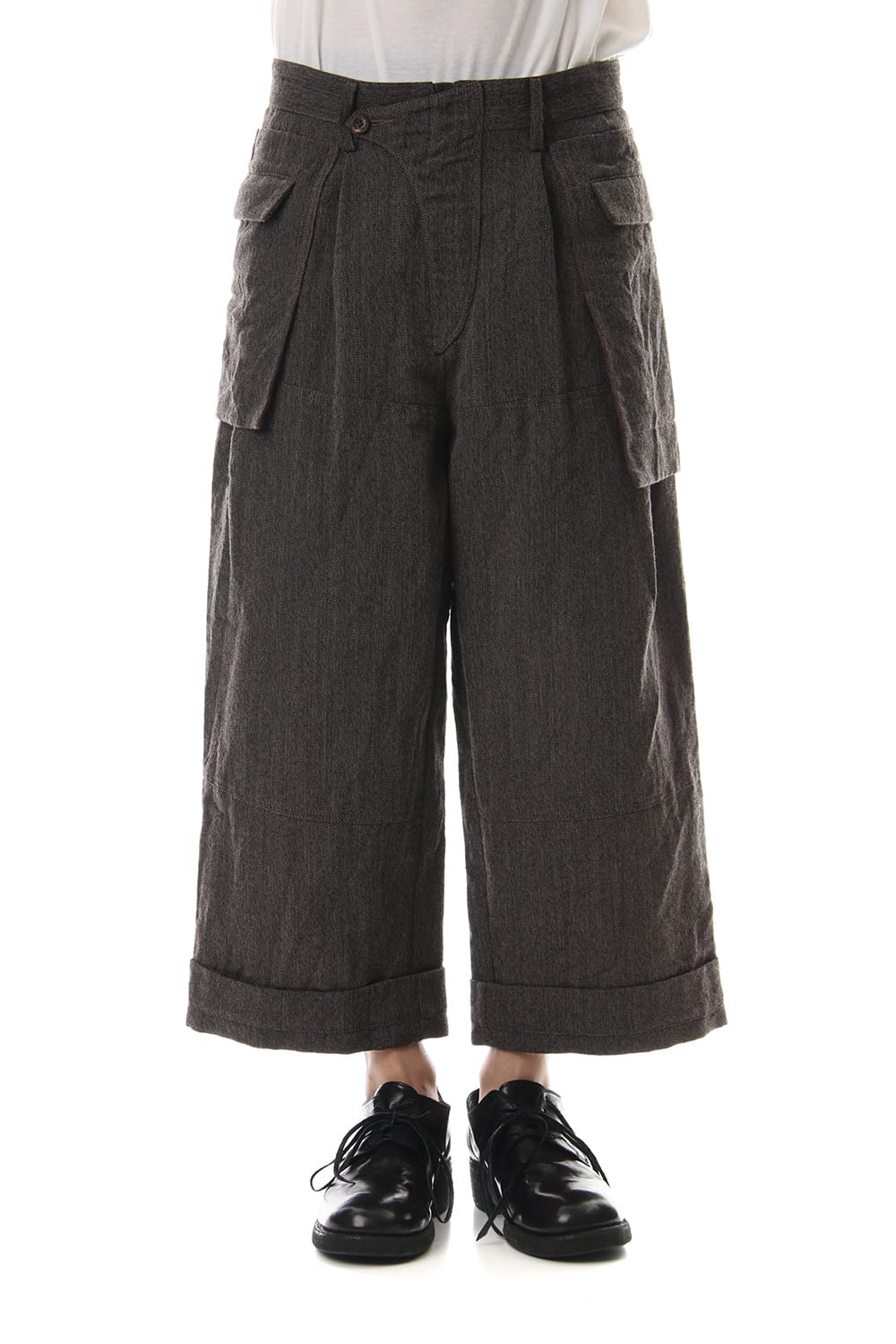 Big Pocket Cropped Pants Gray