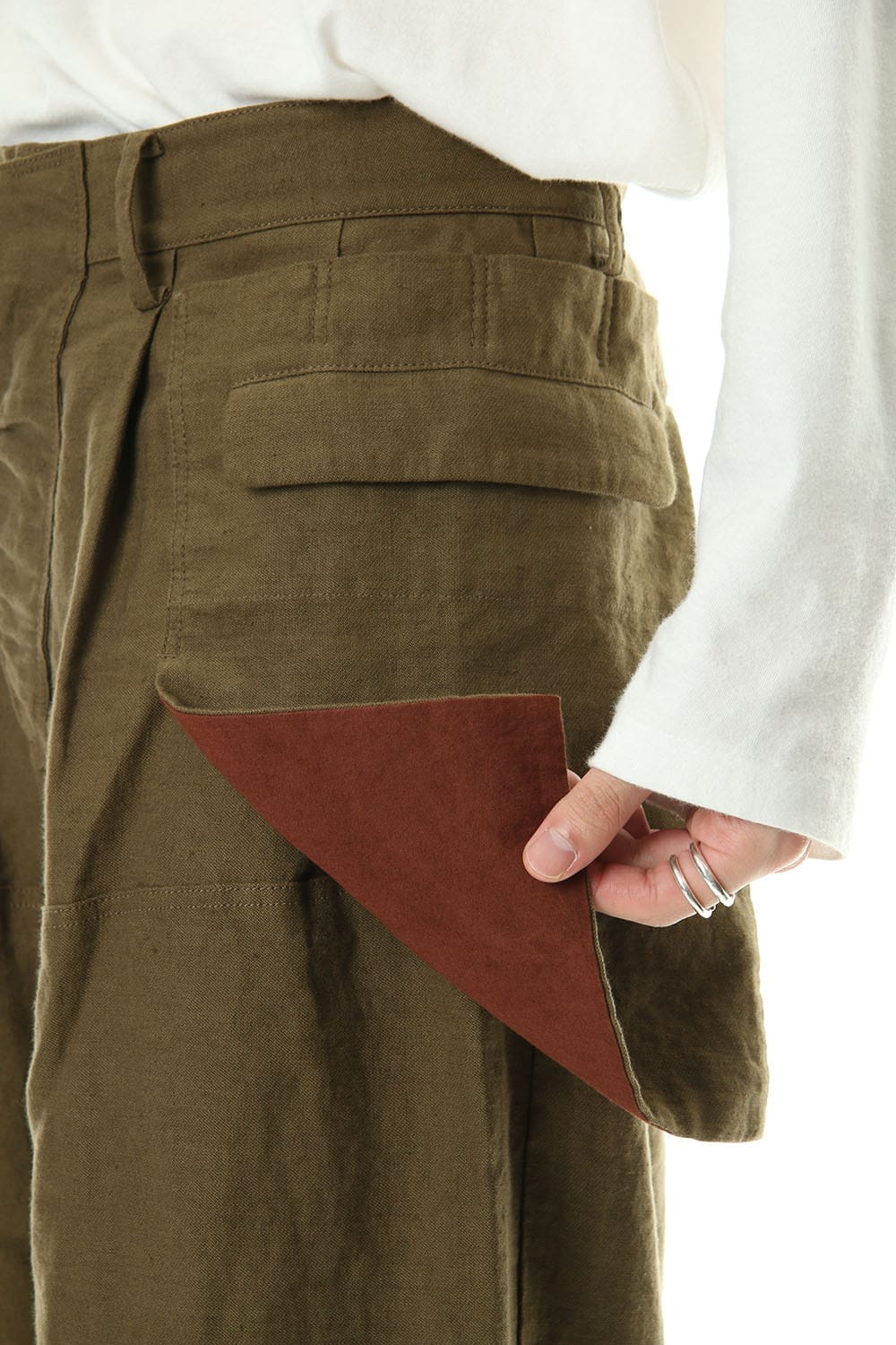 Big Pocket Cropped Pants Khaki