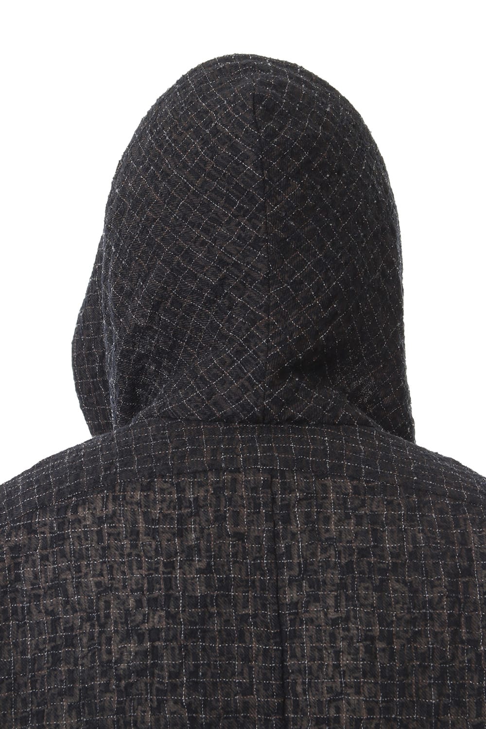 Solid Check Hooded Coat