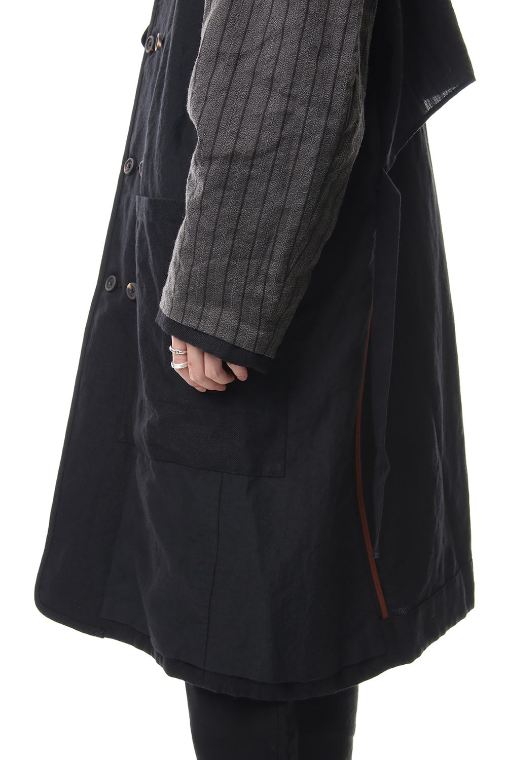 No Collar Double Dreast Coat