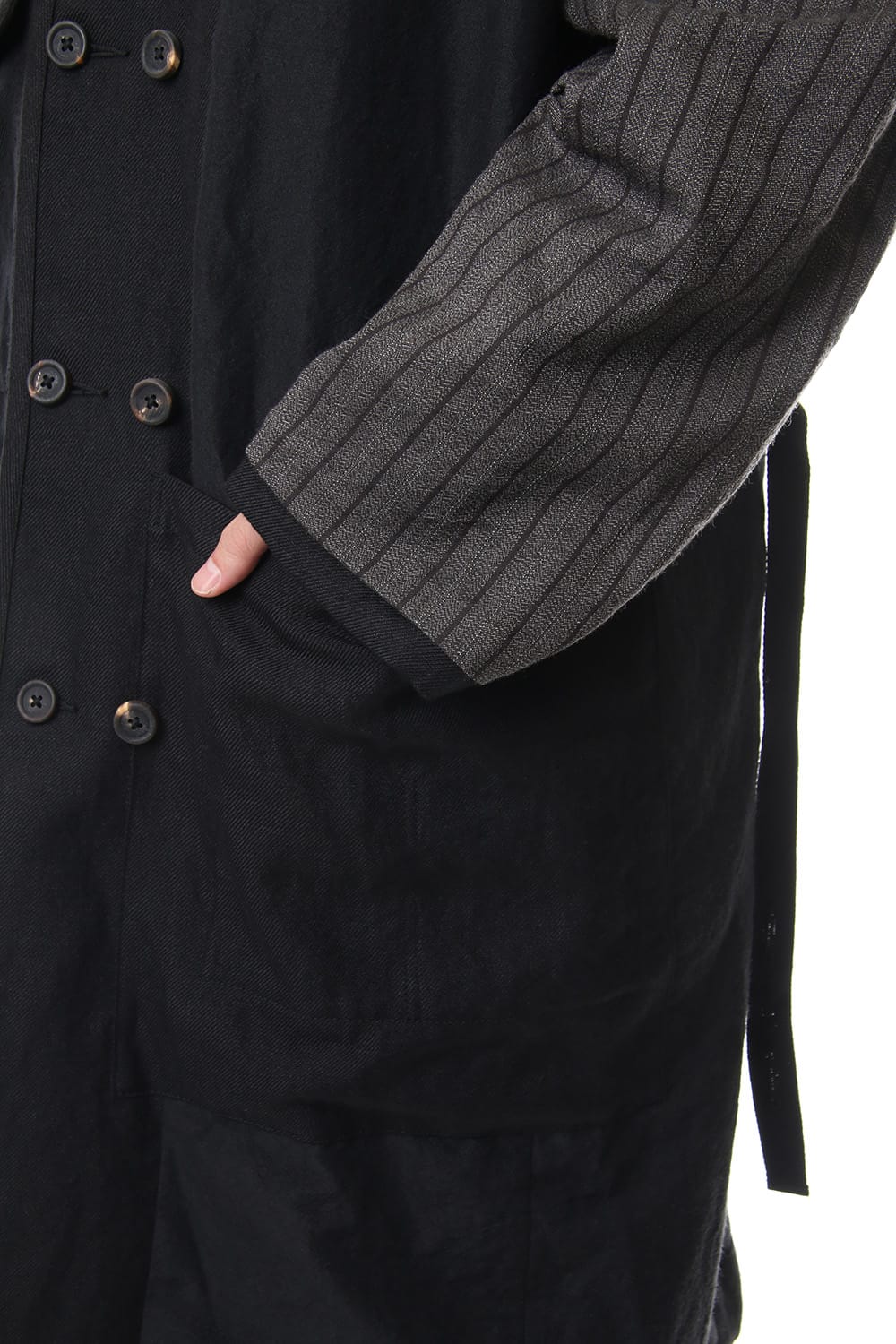 No Collar Double Dreast Coat