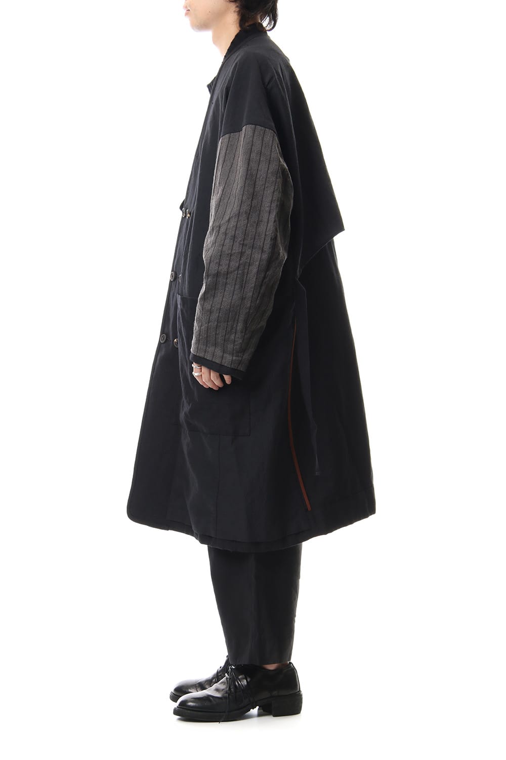 No Collar Double Dreast Coat