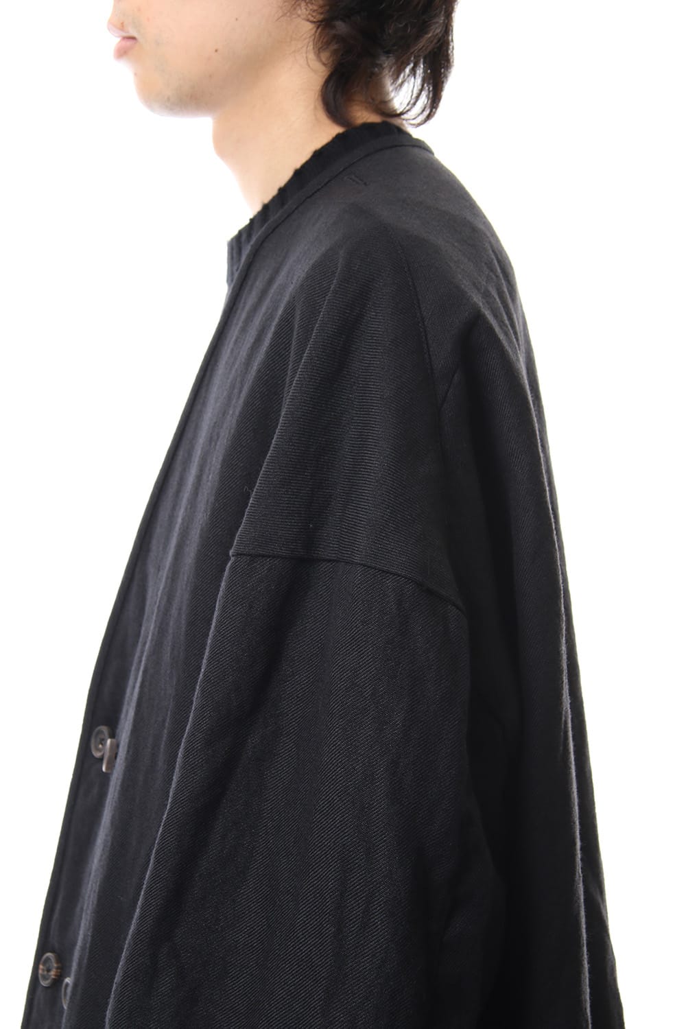 No Collar Double Dreast Coat