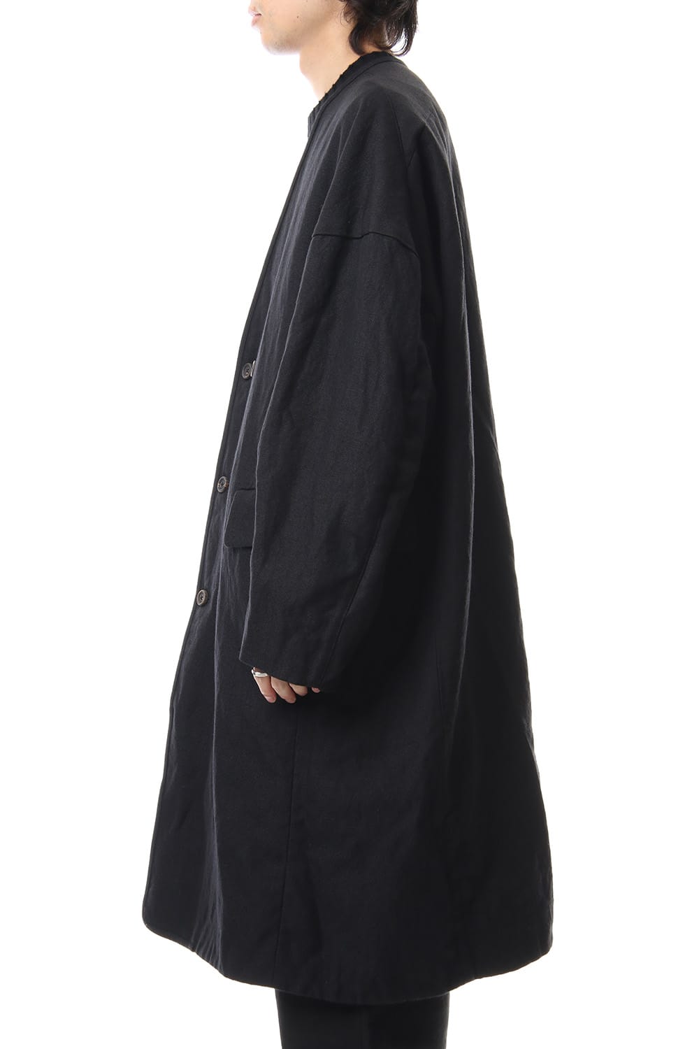 No Collar Double Dreast Coat