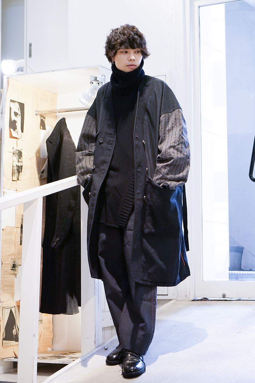 No Collar Double Dreast Coat