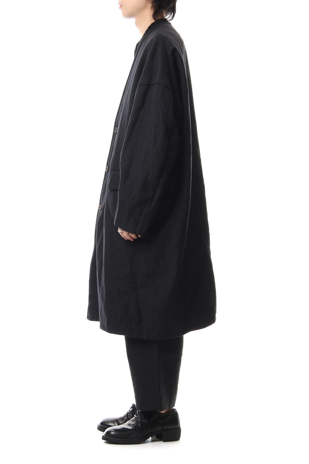 No Collar Double Dreast Coat