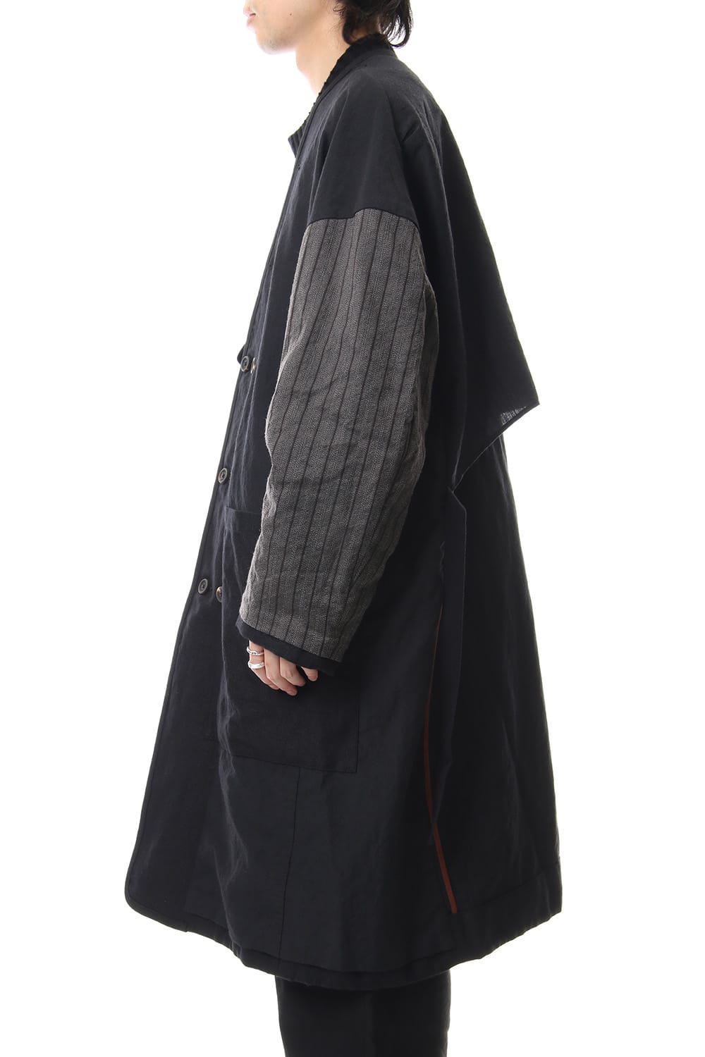 No Collar Double Dreast Coat