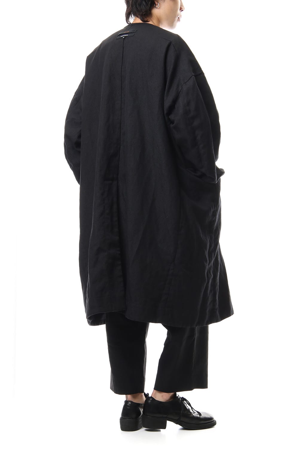 No Collar Double Dreast Coat