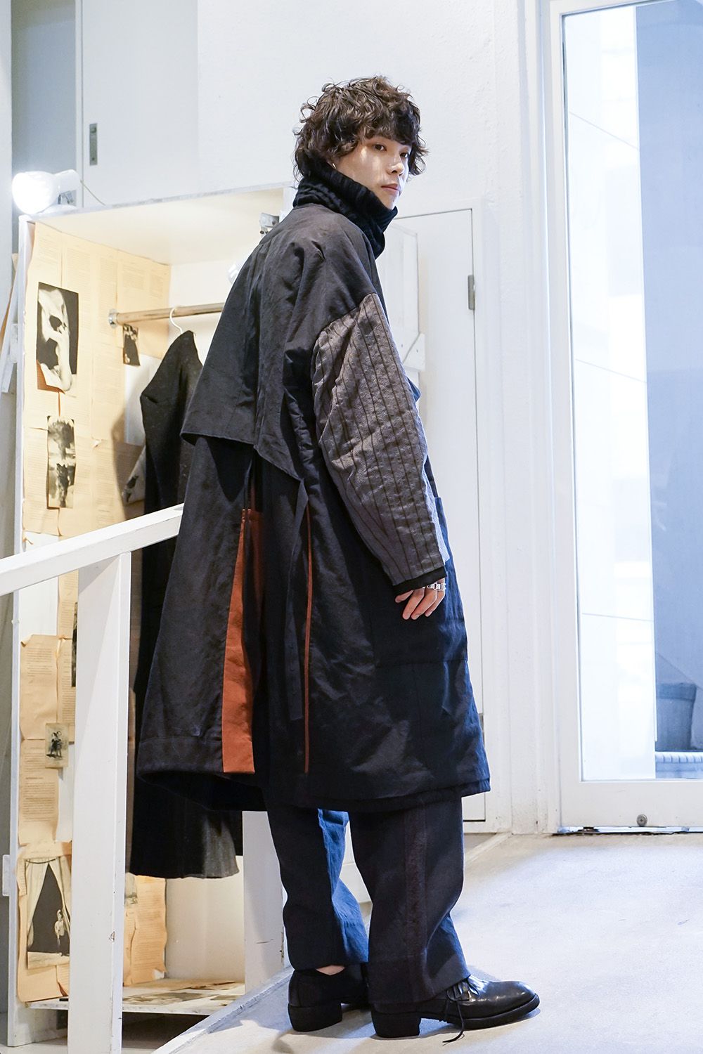 No Collar Double Dreast Coat