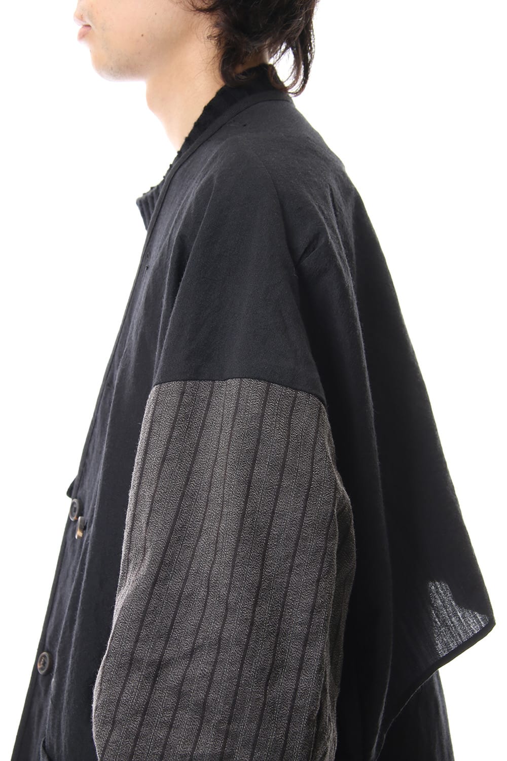 No Collar Double Dreast Coat