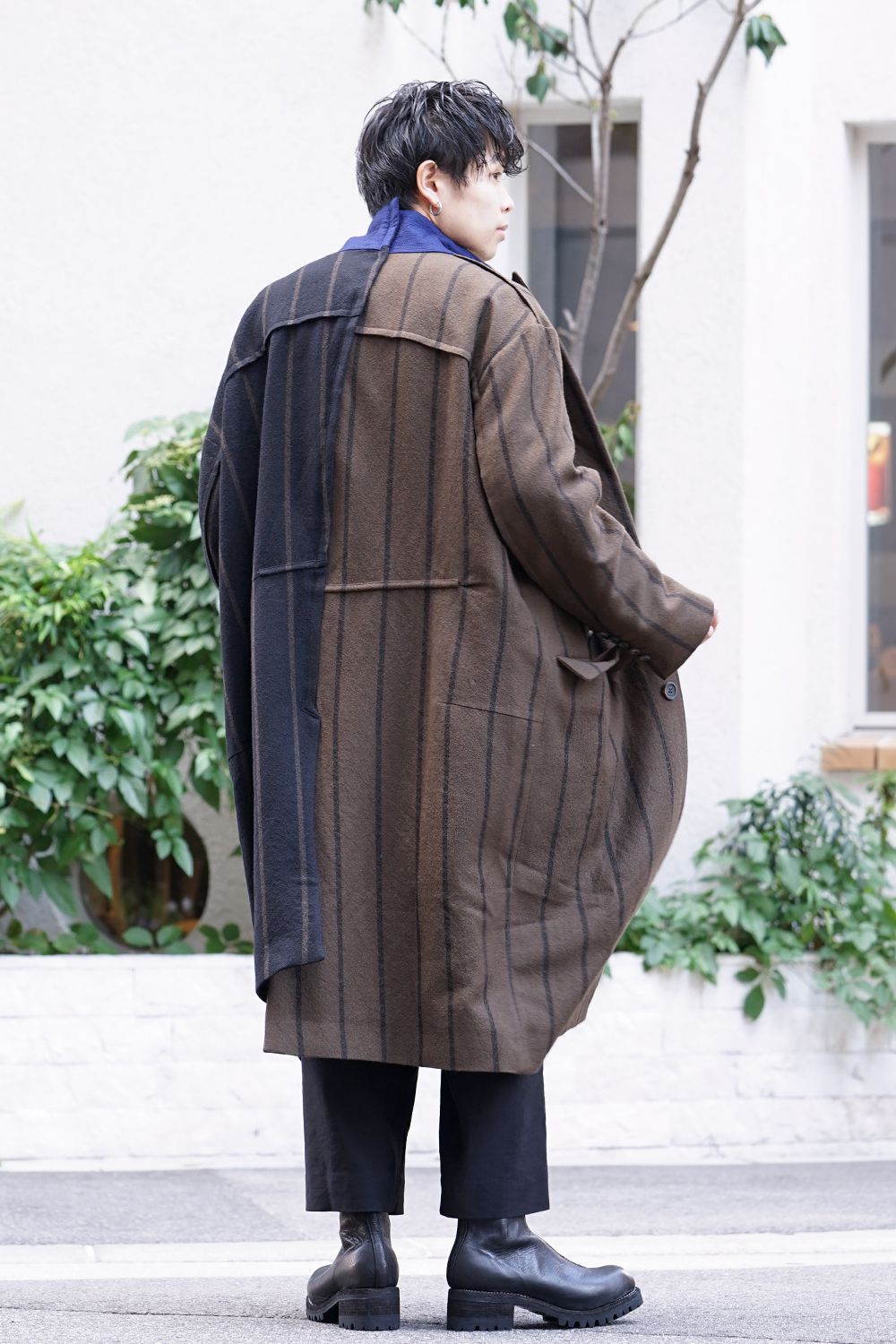 Asymmetric Stripe Coat