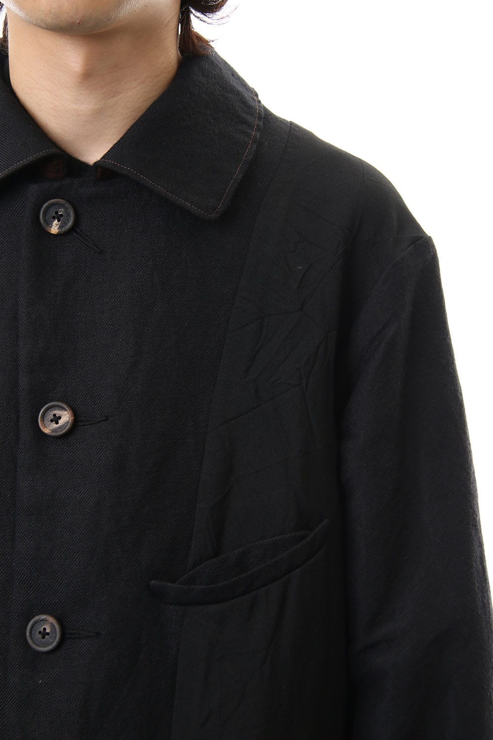 Wool Linen Soutien Collar Coat