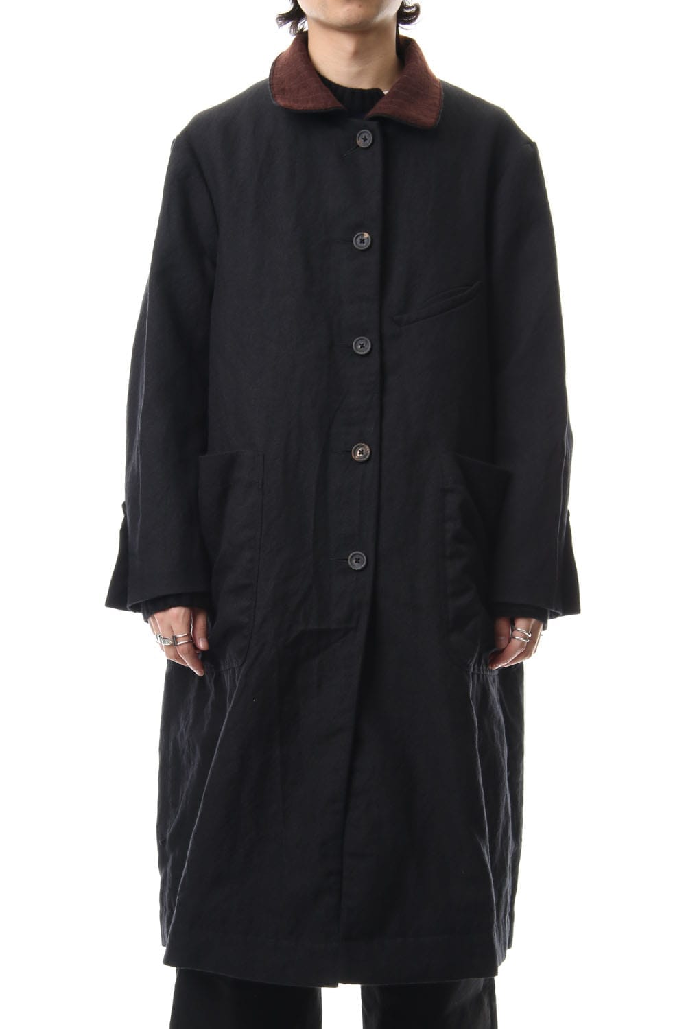 Wool Linen Soutien Collar Coat