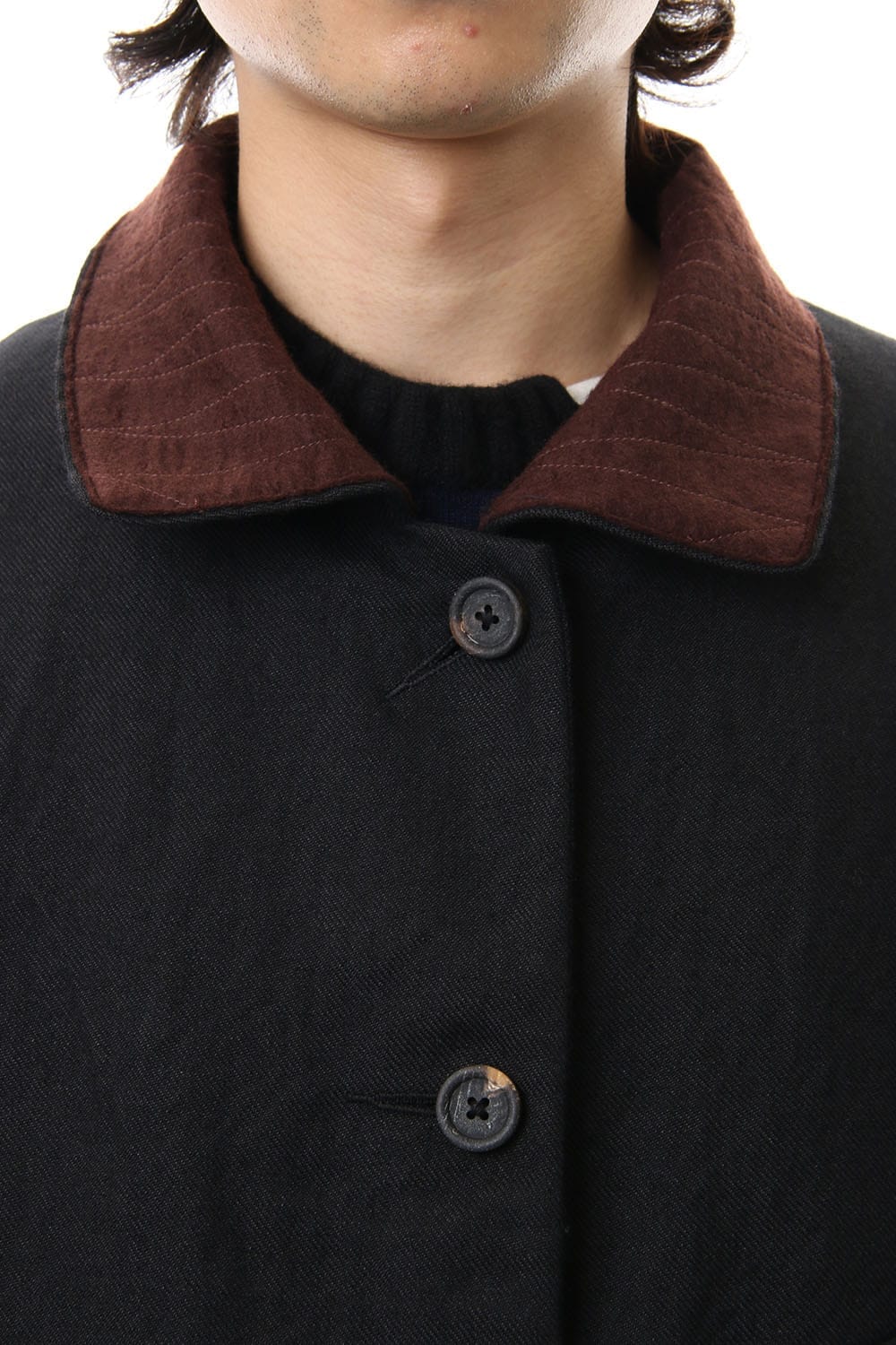 Wool Linen Soutien Collar Coat