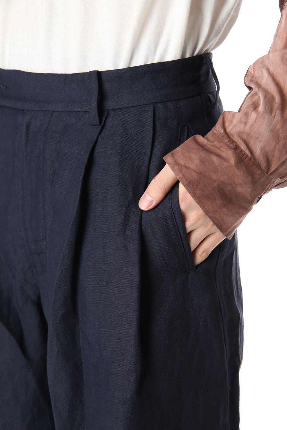 Linen Viscose Cropped Pants