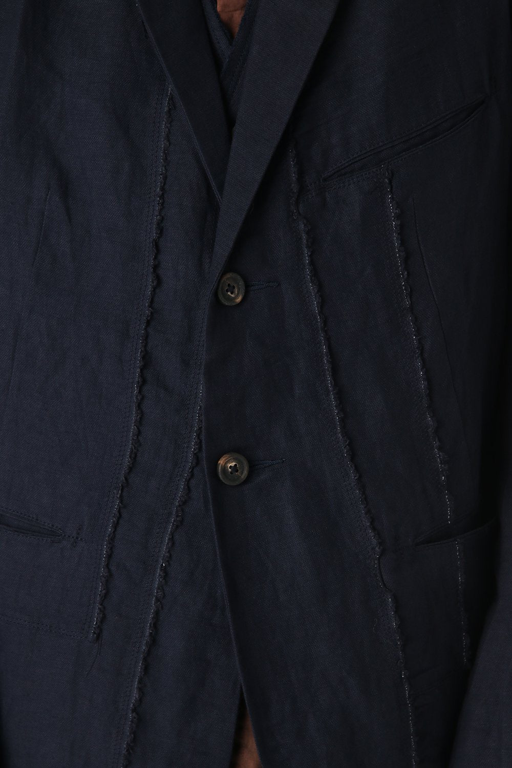 Linen Viscose Peaked Lapel Jacket
