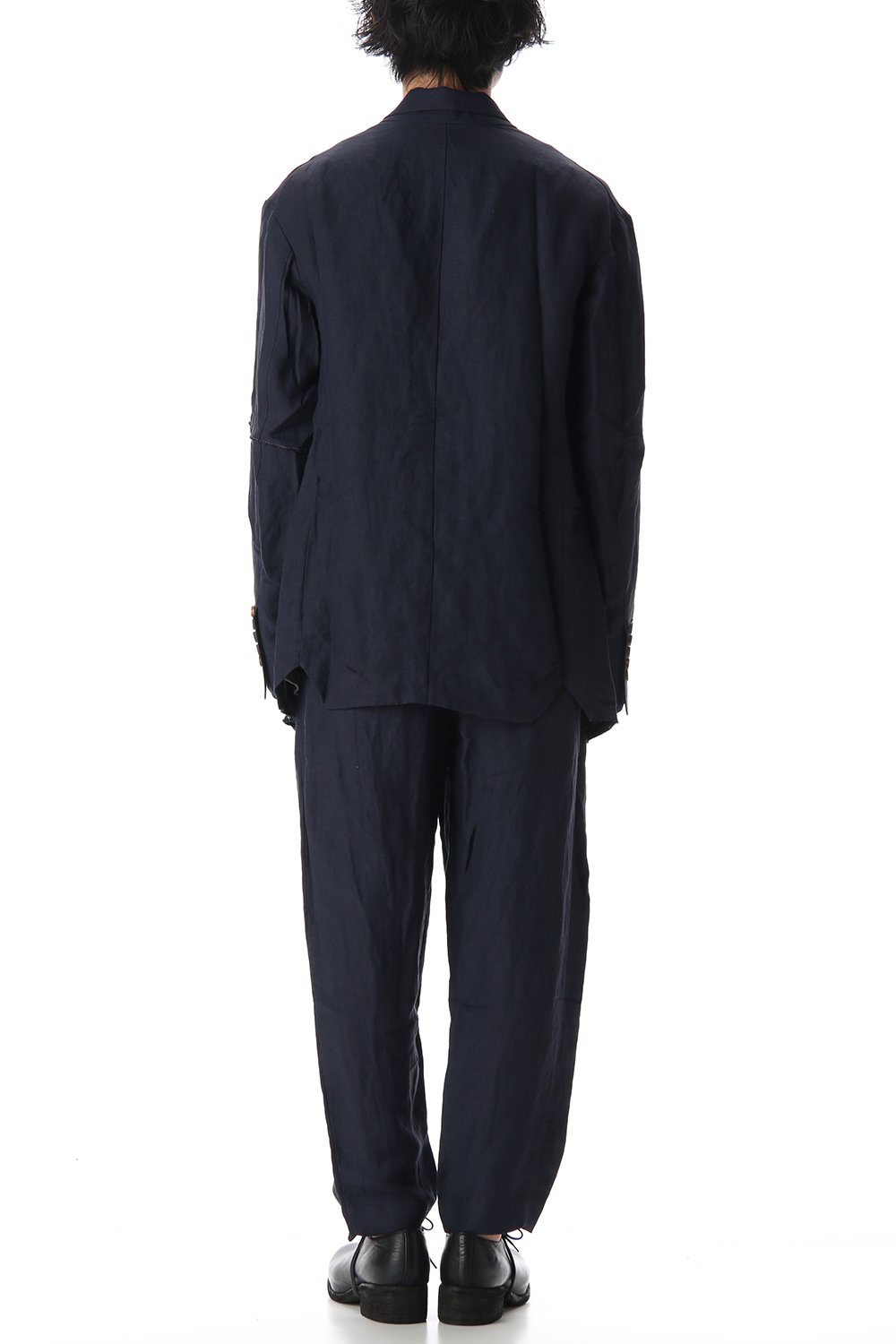 Linen Viscose Peaked Lapel Jacket