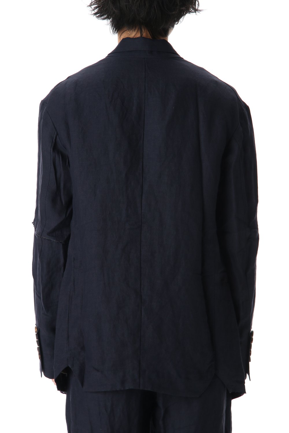 Linen Viscose Peaked Lapel Jacket