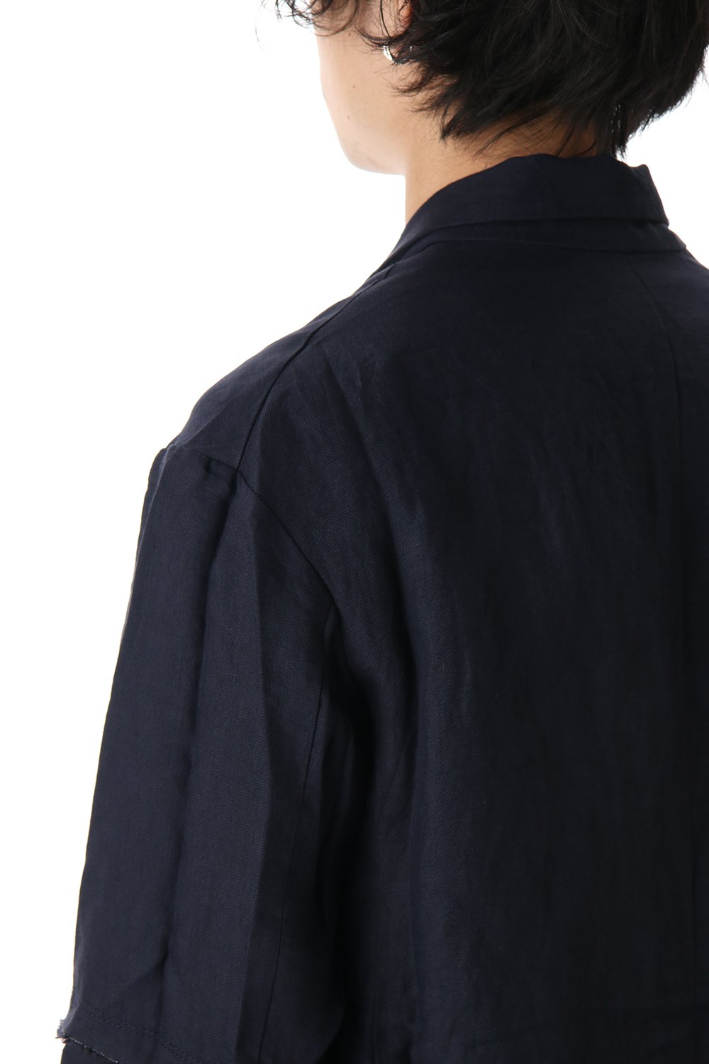 Linen Viscose Peaked Lapel Jacket