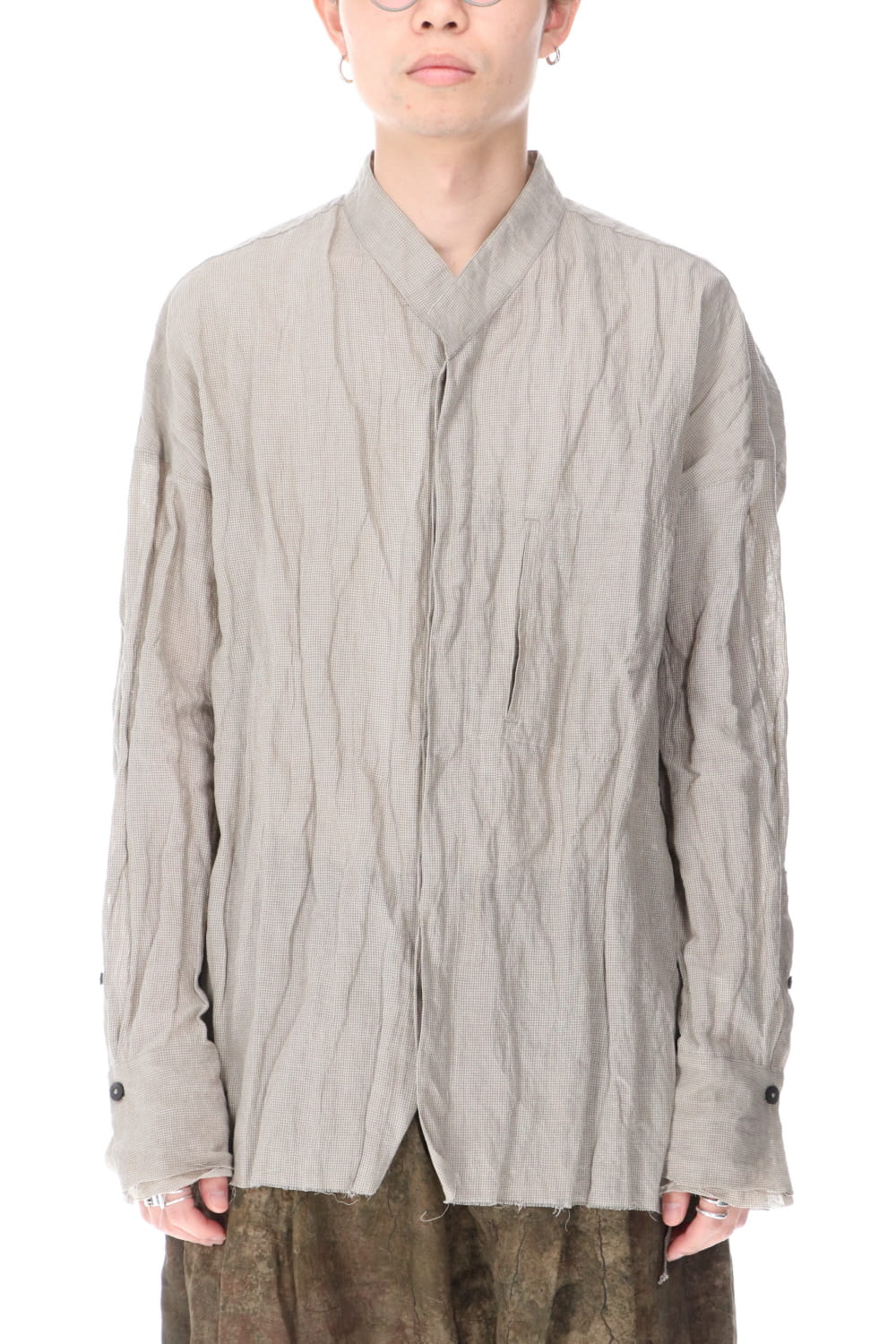 Cotton Metal Collarless SHIRT