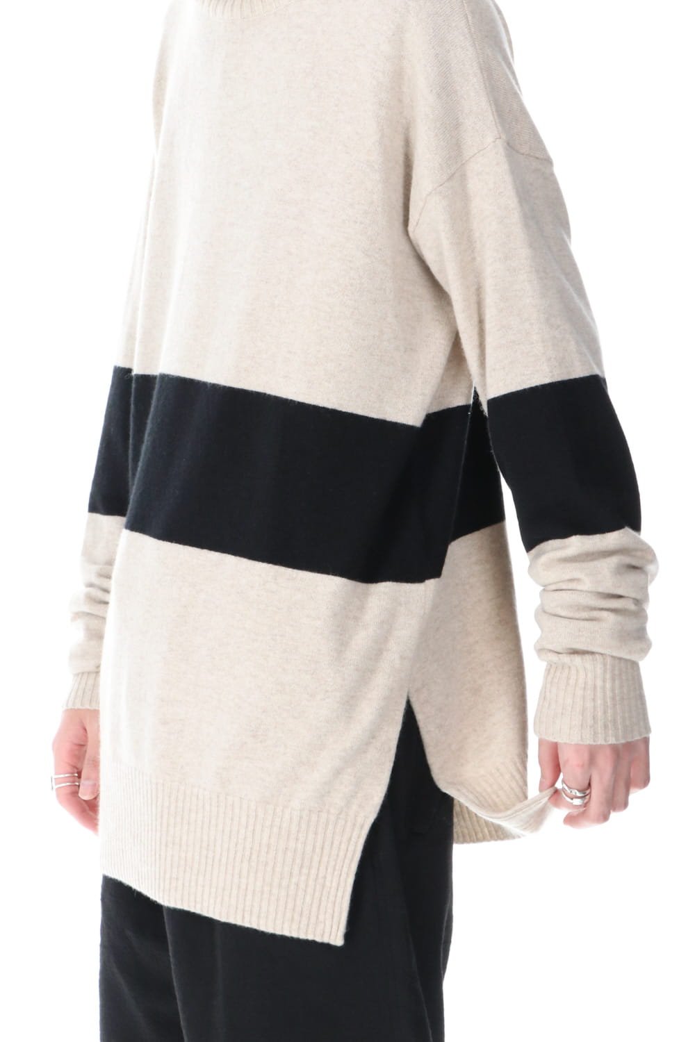 Baby Cashmere Bicolor KNIT Off White × Black