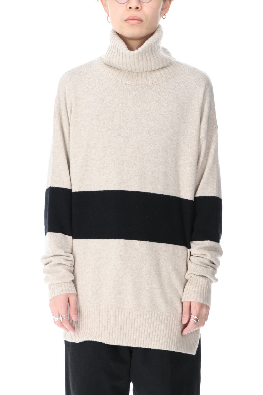 Baby Cashmere Bicolor KNIT Off White × Black