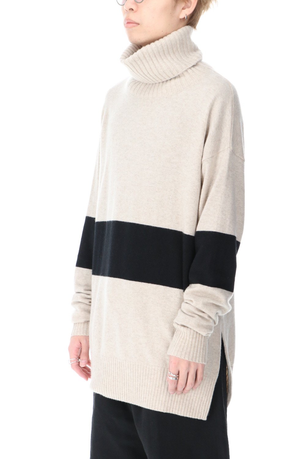 Baby Cashmere Bicolor KNIT Off White × Black