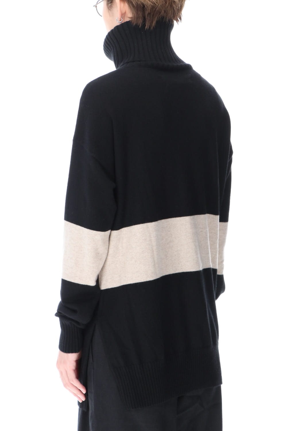 Baby Cashmere Bicolor KNIT Black × Off White