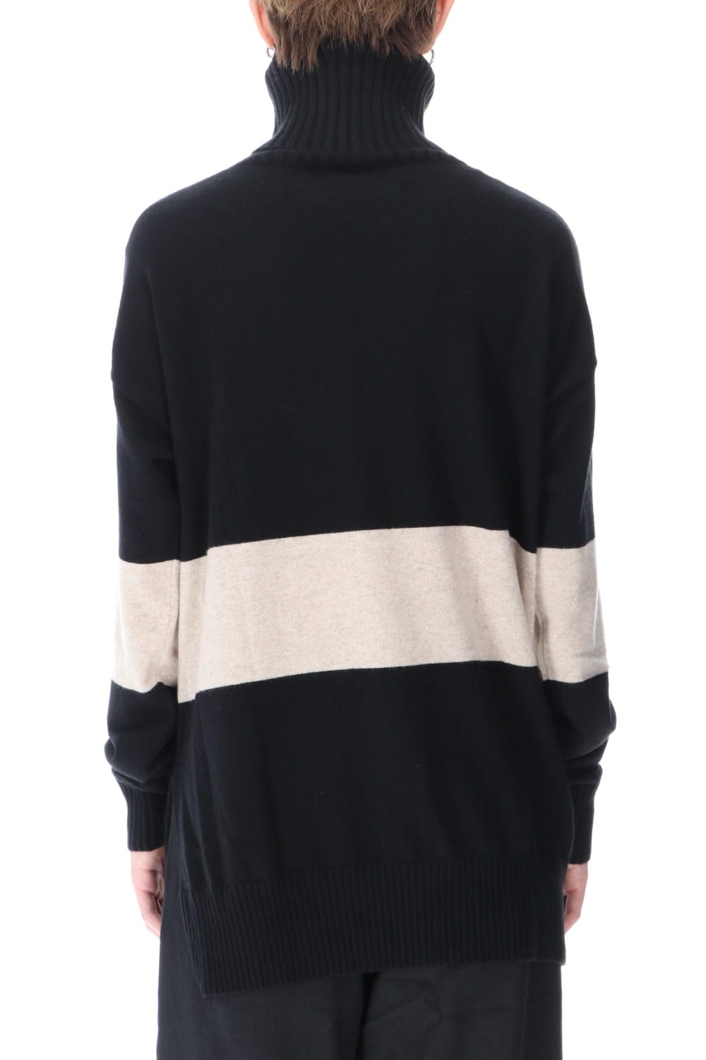 Baby Cashmere Bicolor KNIT Black × Off White