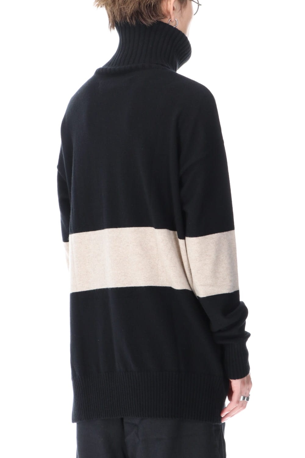 Baby Cashmere Bicolor KNIT Black × Off White