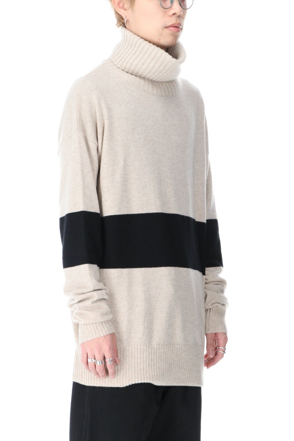 Baby Cashmere Bicolor KNIT Off White × Black