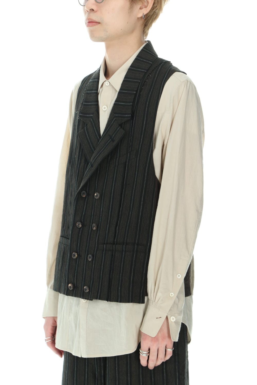 ダブルブレステッド ベスト ブラック