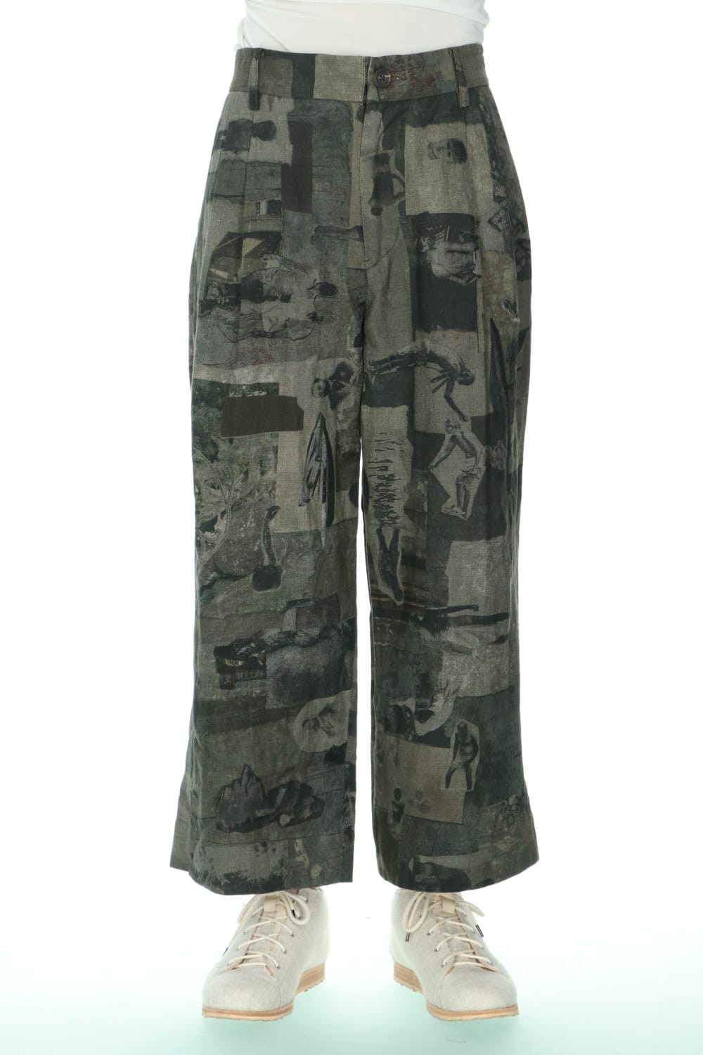 プリーツ ワイド クロップドパンツ