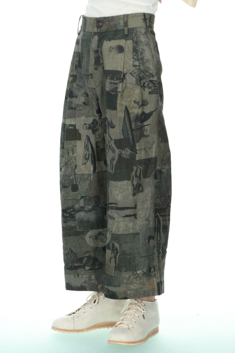 プリーツ ワイド クロップドパンツ