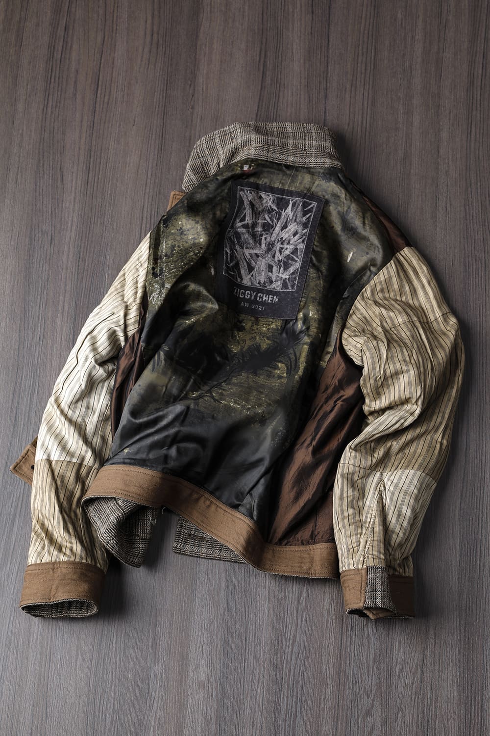 Cropped Wool Plaid Worker Jacket