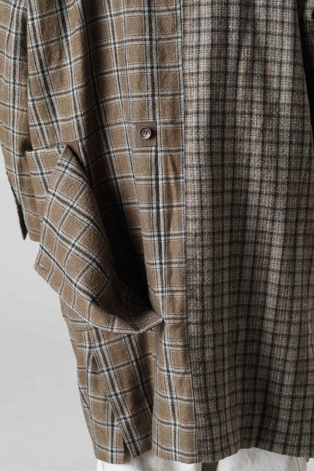 Double Breasted Cocoon Shape Plaid Coat