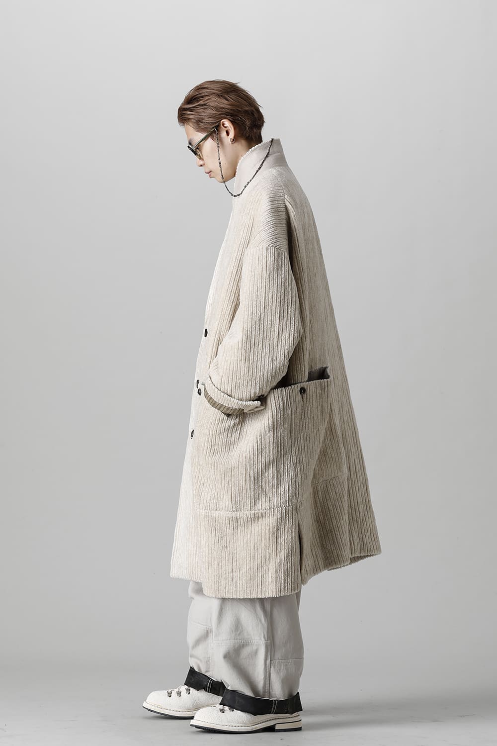 Hidden Plaid Double Breasted Oversized Coat