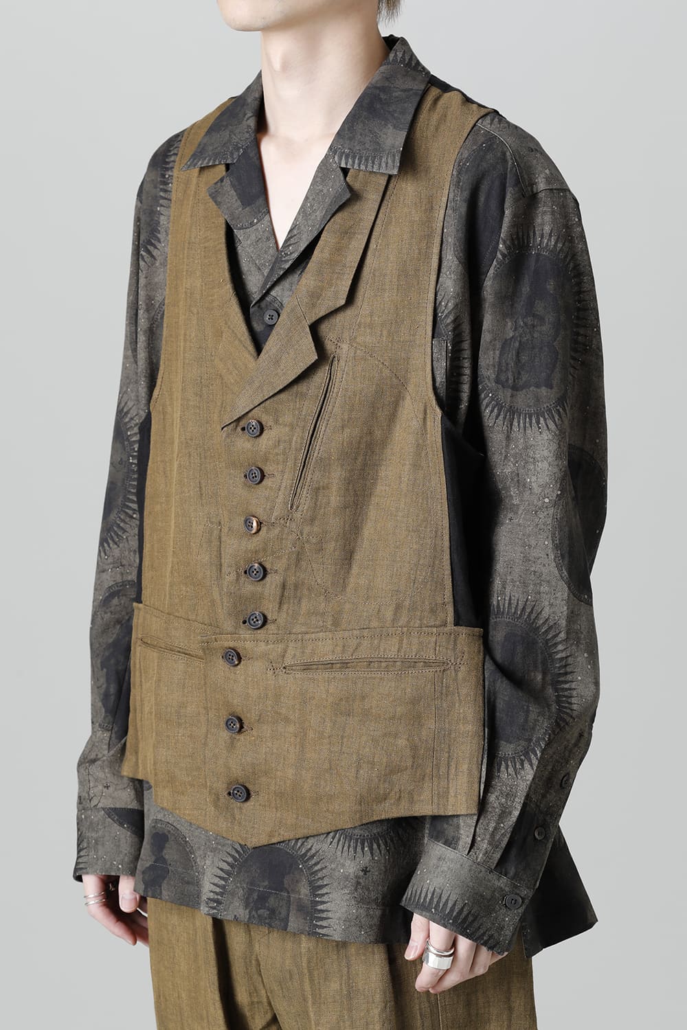 Single Breasted Bi-Color Waistcoat