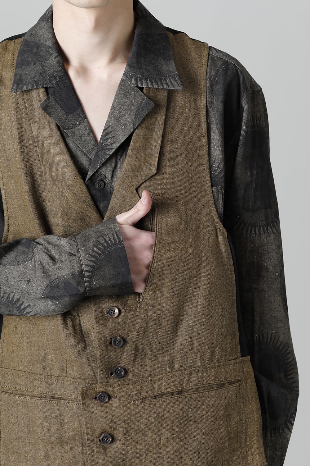 Single Breasted Bi-Color Waistcoat