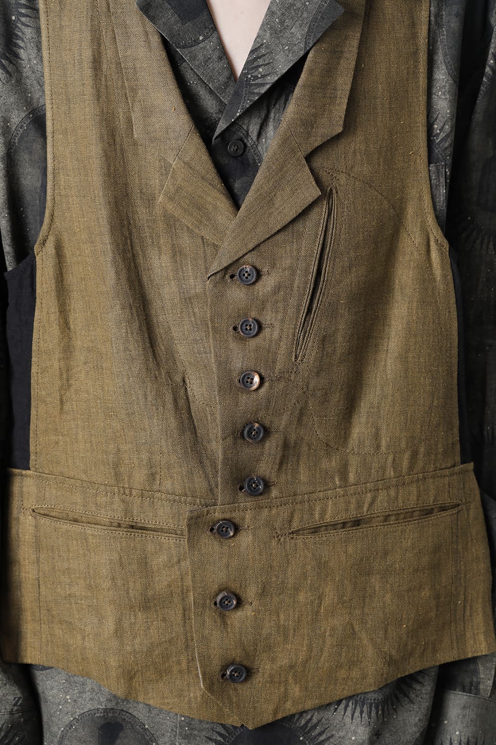 Single Breasted Bi-Color Waistcoat