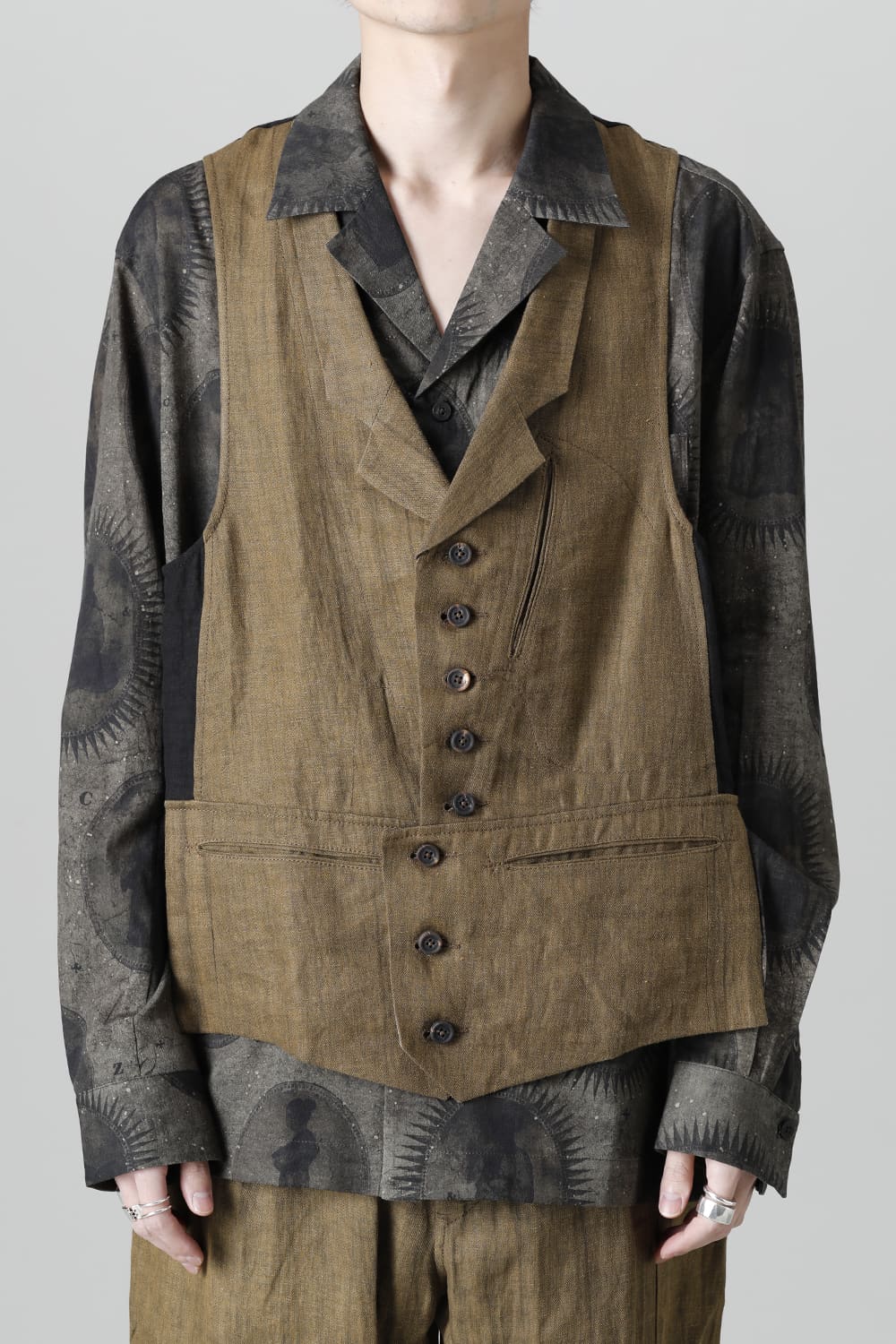 Single Breasted Bi-Color Waistcoat