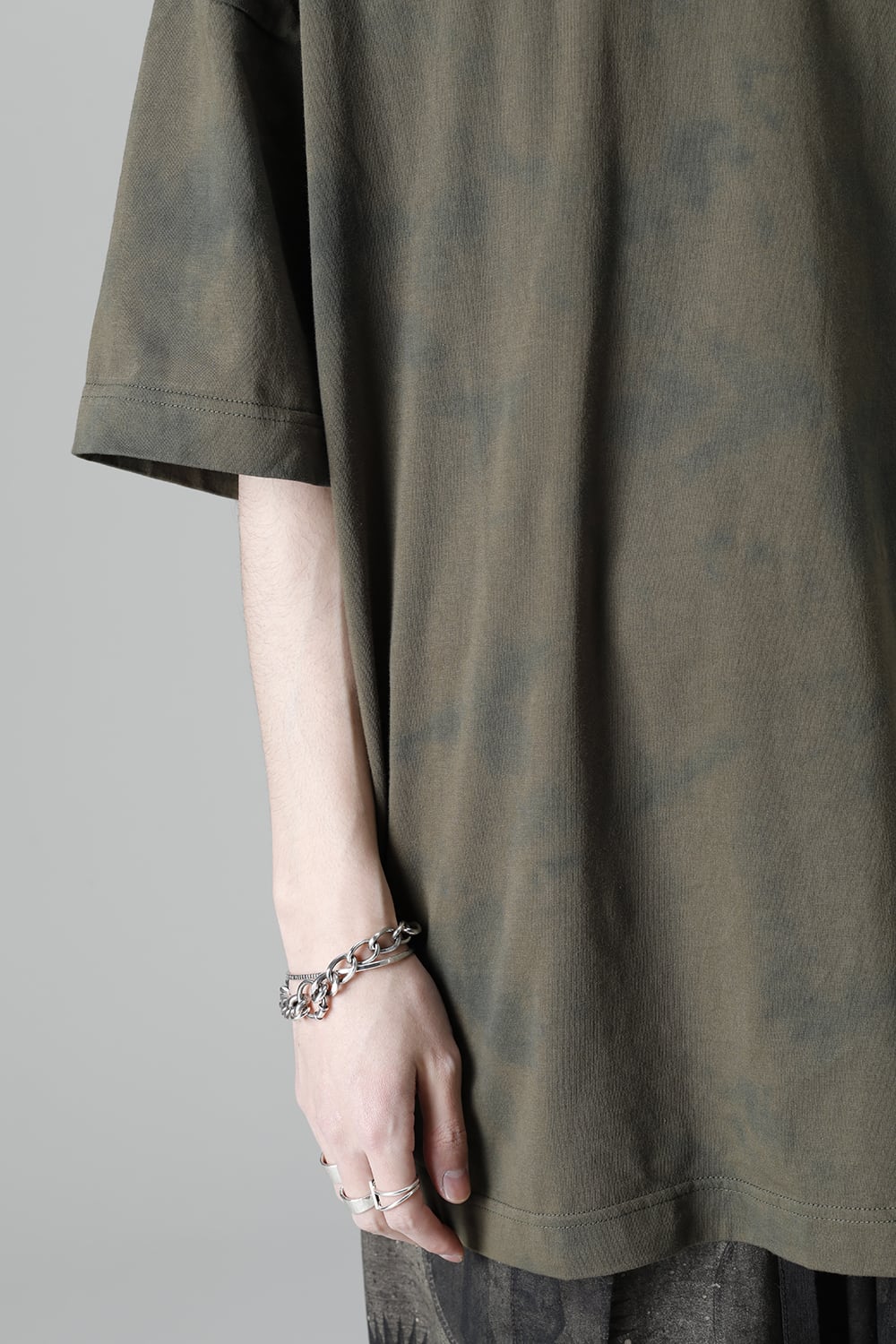 Jumbo T-Shirt With Inner Patchworks  Olive