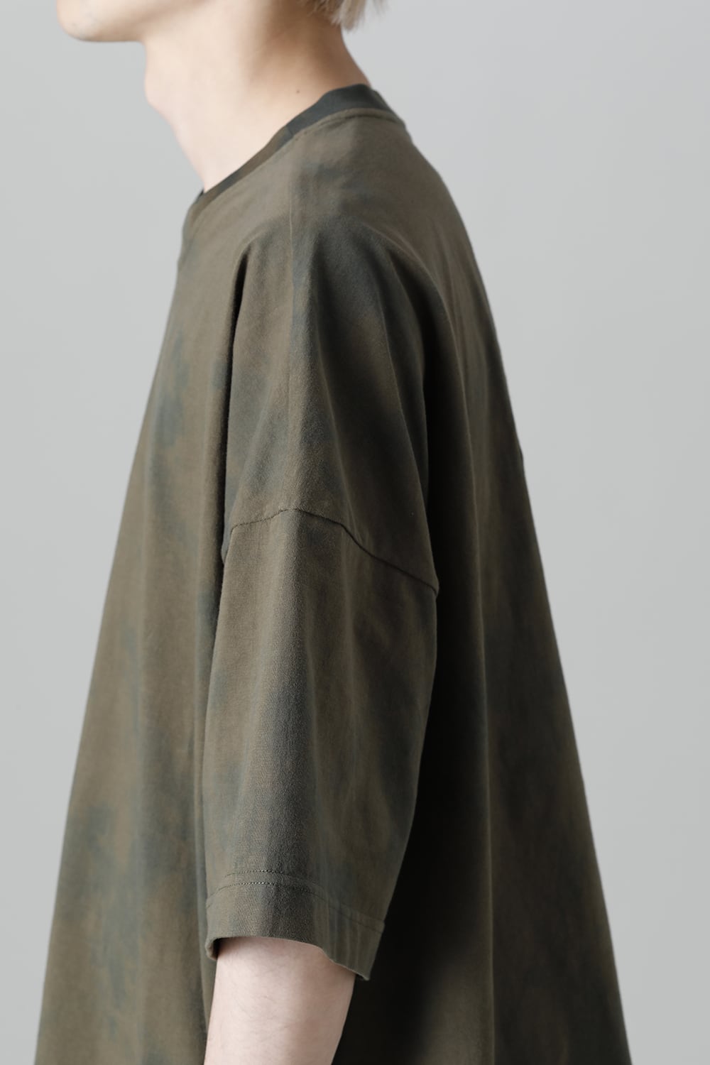 Jumbo T-Shirt With Inner Patchworks  Olive